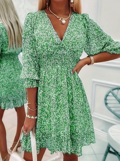Nissia™ | Robe Mini à Rayures Florales