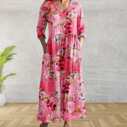 Yulya™ | Élégante Robe Midi Fleurie
