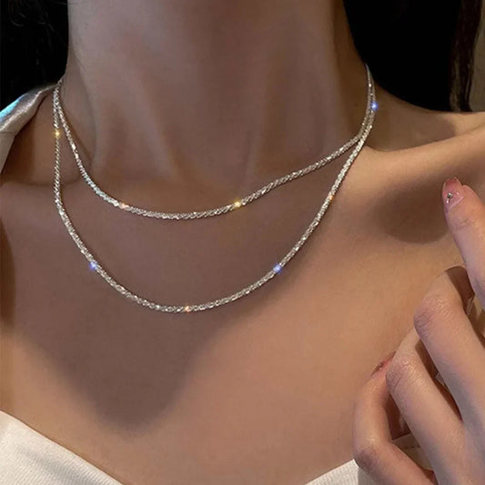 Collier à Double Couche avec Cristaux