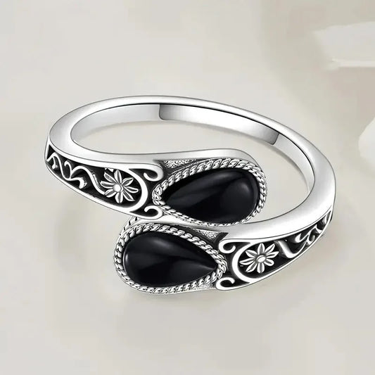 Bague Élégante avec Fleur en Pierre de Lune