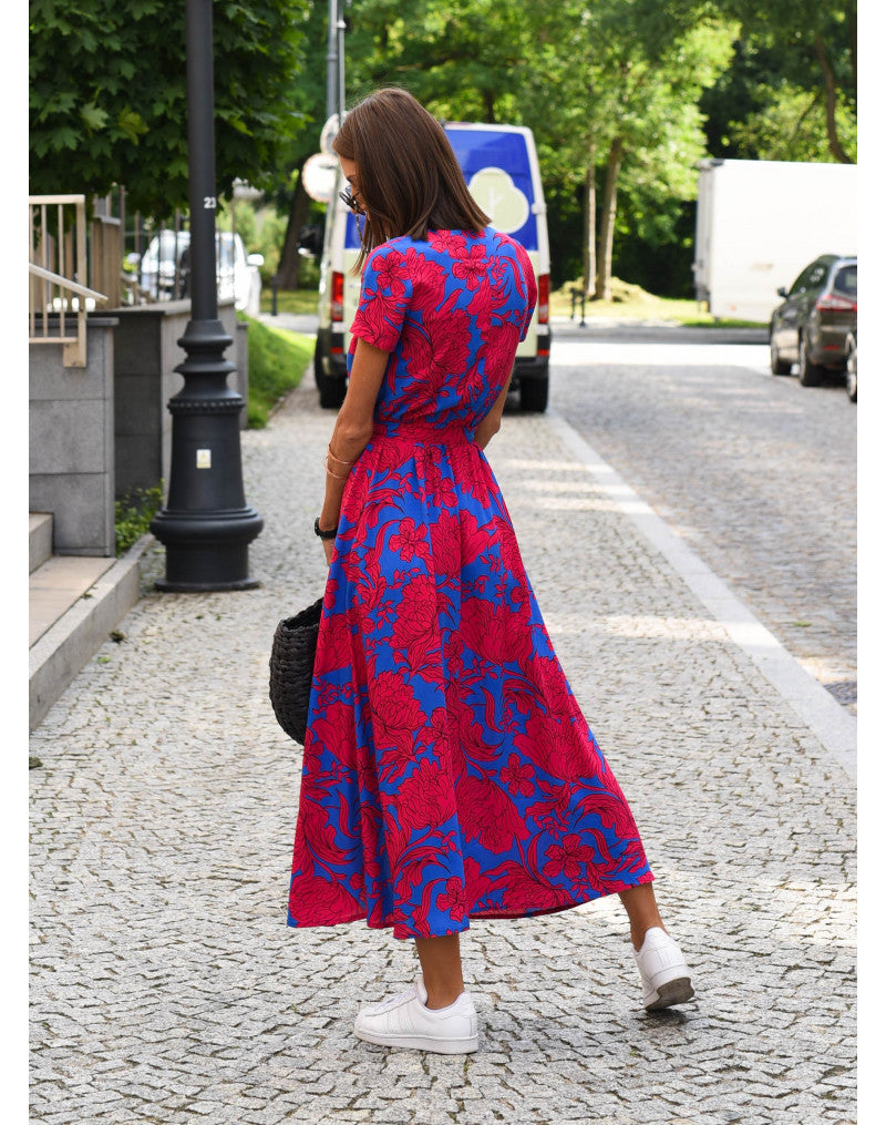 Talia™ | Robe élégante à fleurs avec décolleté en V
