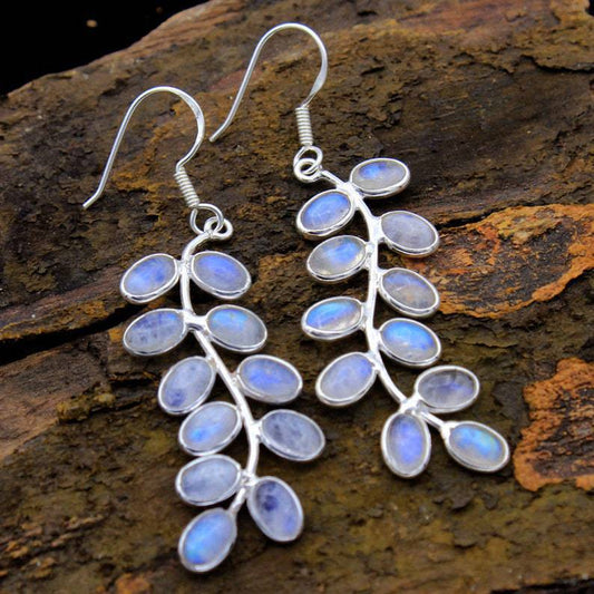 Boucles d'oreilles Sophistiquées avec Pierre de Lune
