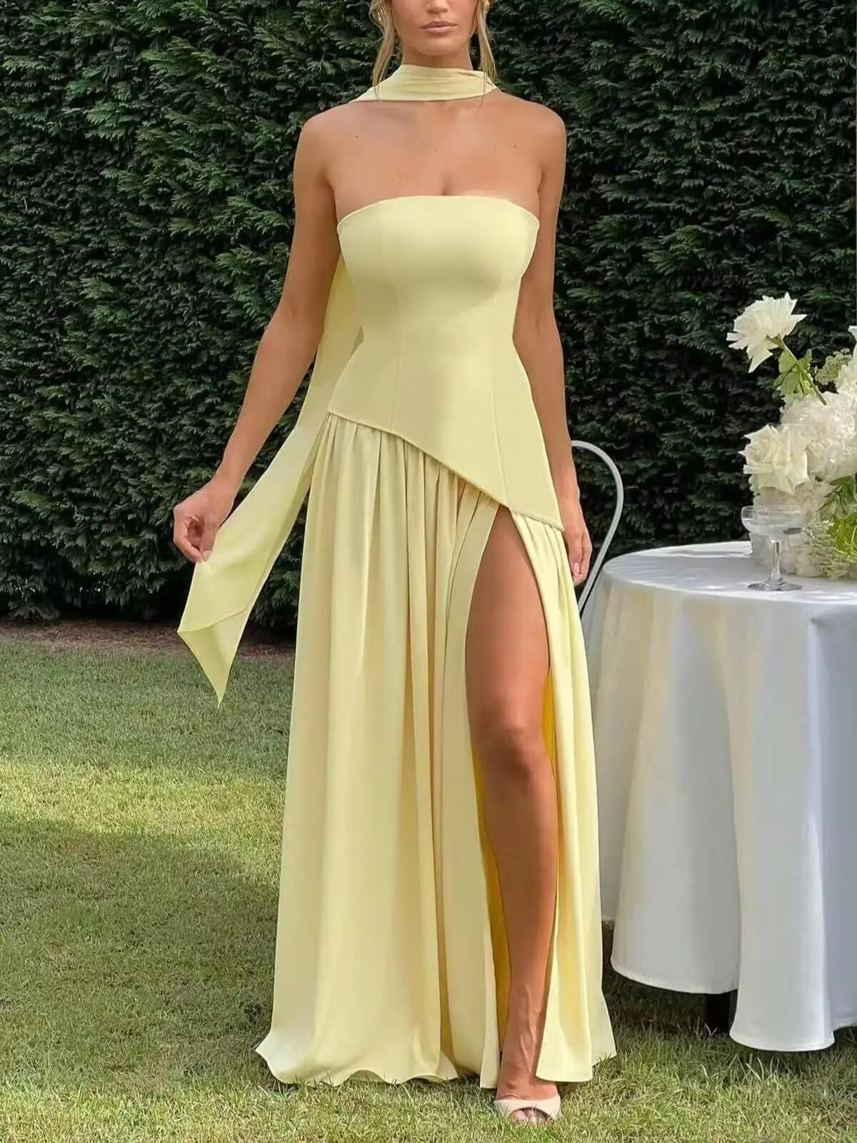 Chiffon A-line Bridesmaid Dress with Shawl