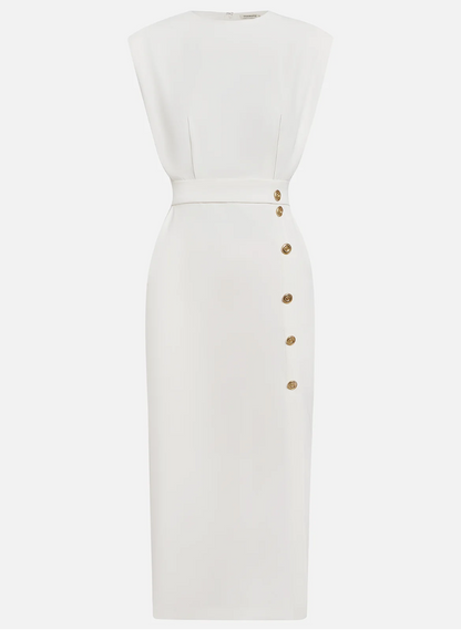 La Scintilla | ROBE MIDI AJUSTÉE AVEC BOUTONS DORÉS
