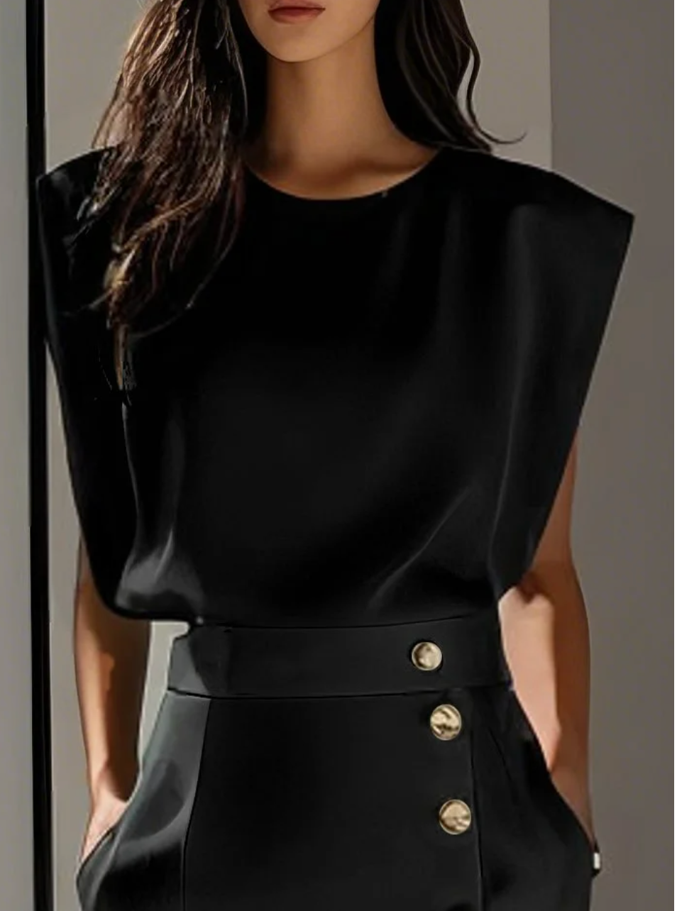 La Scintilla | ROBE MIDI AJUSTÉE AVEC BOUTONS DORÉS