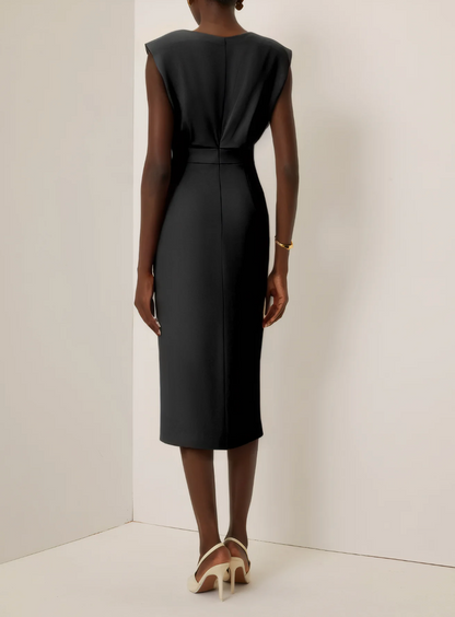 La Scintilla | ROBE MIDI AJUSTÉE AVEC BOUTONS DORÉS