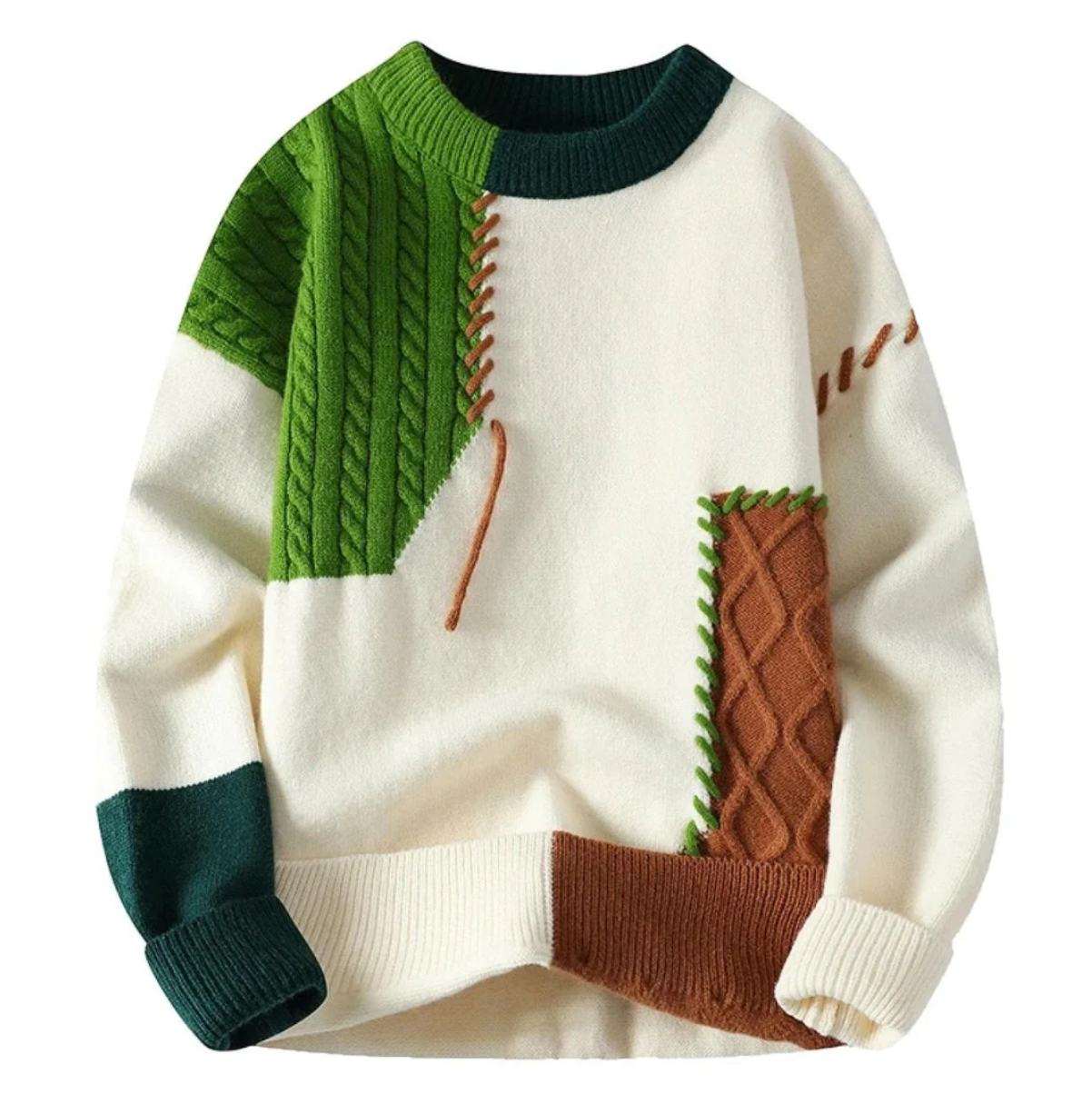 Bruno - Pull Patchwork Confortable