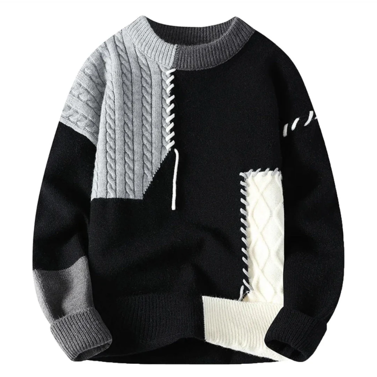 Bruno - Pull Patchwork Confortable