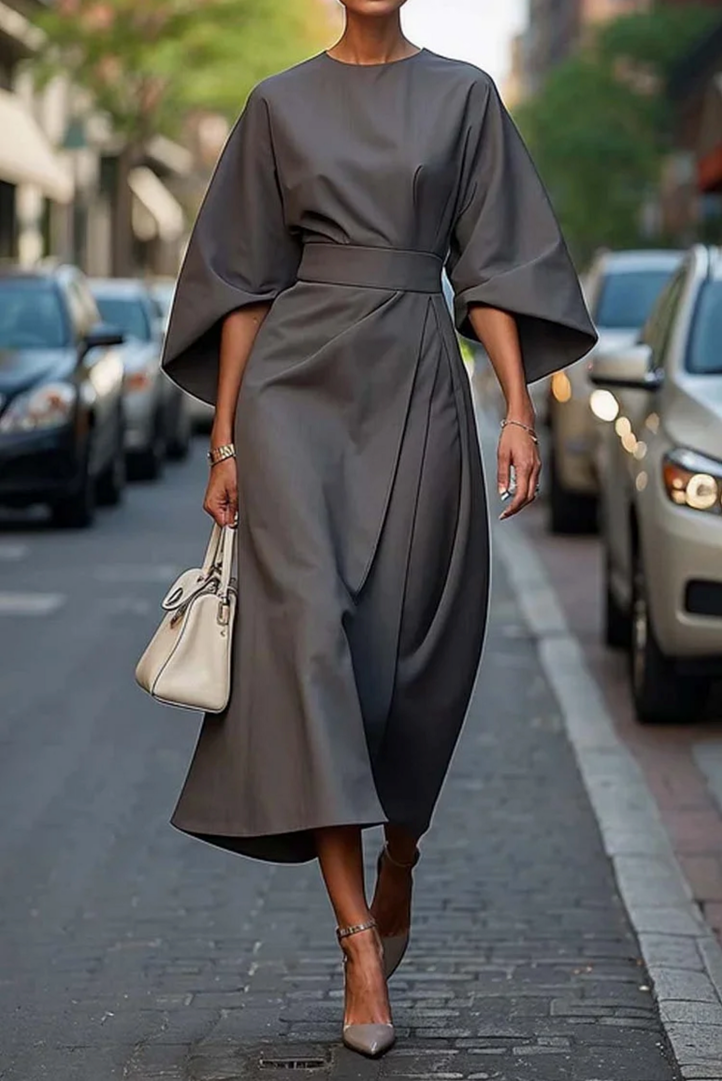 Maya™ | Robe Élégante avec Manches Bouffantes