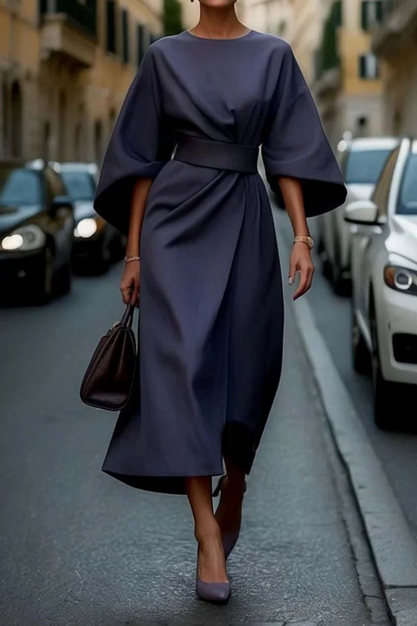 Maya™ | Robe Élégante avec Manches Bouffantes