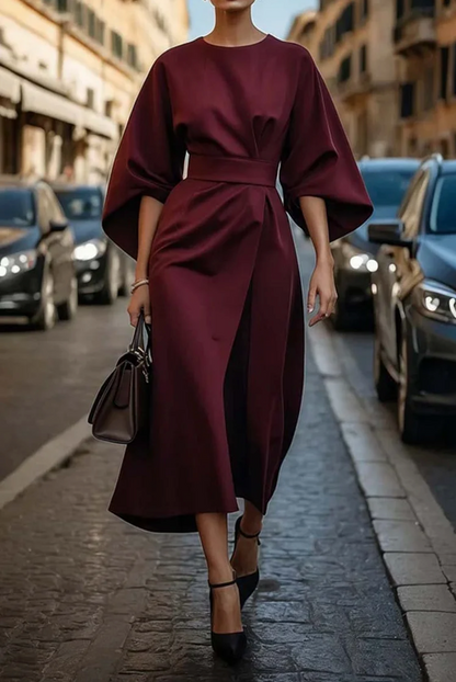 Maya™ | Robe Élégante avec Manches Bouffantes