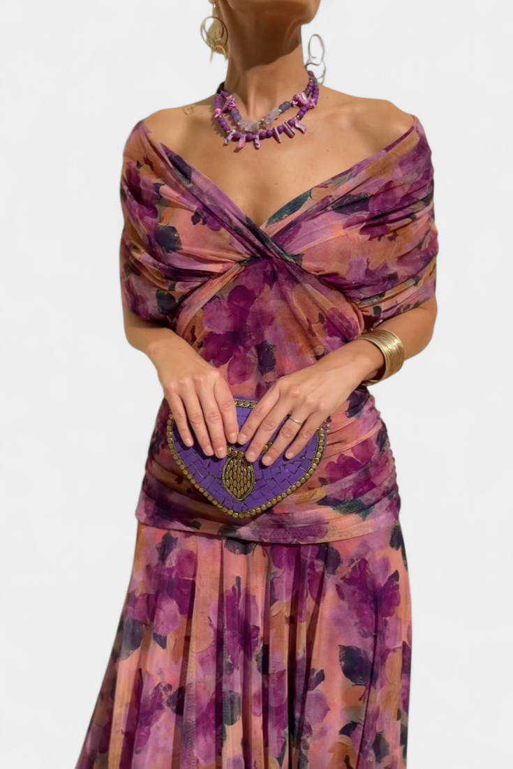 Florendra™ | Robe Longue Fleurie Col V