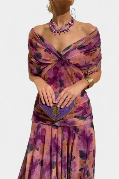 Florendra™ | Robe Longue Fleurie Col V