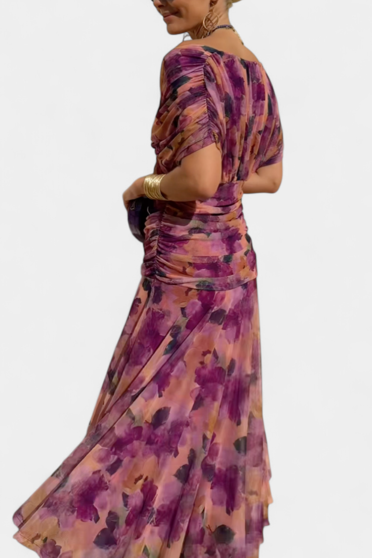 Florendra™ | Robe Longue Fleurie Col V