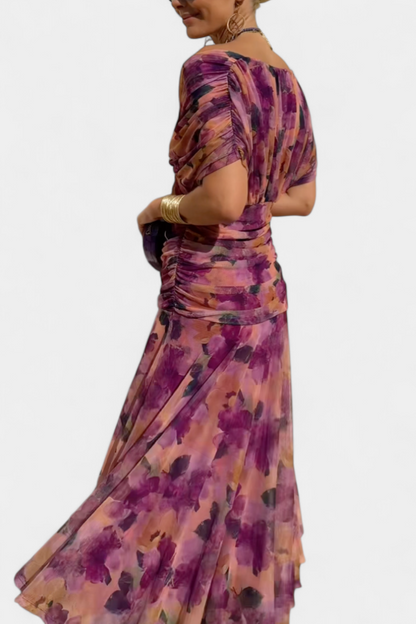 Florendra™ | Robe Longue Fleurie Col V