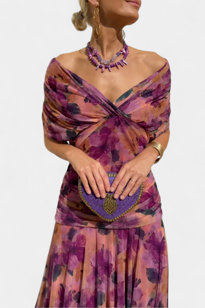 Florendra™ | Robe Longue Fleurie Col V