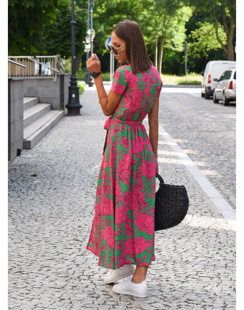 Talia™ | Robe élégante à fleurs avec décolleté en V