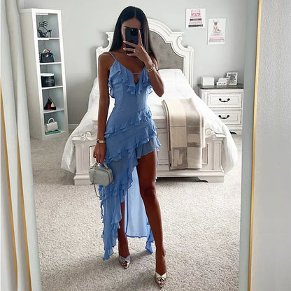 Odelia™ | Robe Slim avec Volants et Décolleté en V