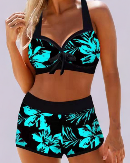 Sherrie – Maillot de bain taille haute à imprimé floral
