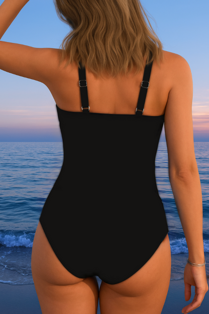 Maillot de bain surplice de luxe avec imprimé coloré