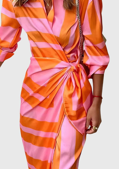 Everly | Robe Élégante Enveloppante avec Imprimé