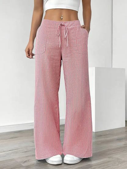 Louise - Pantalons Rayés Décontractés
