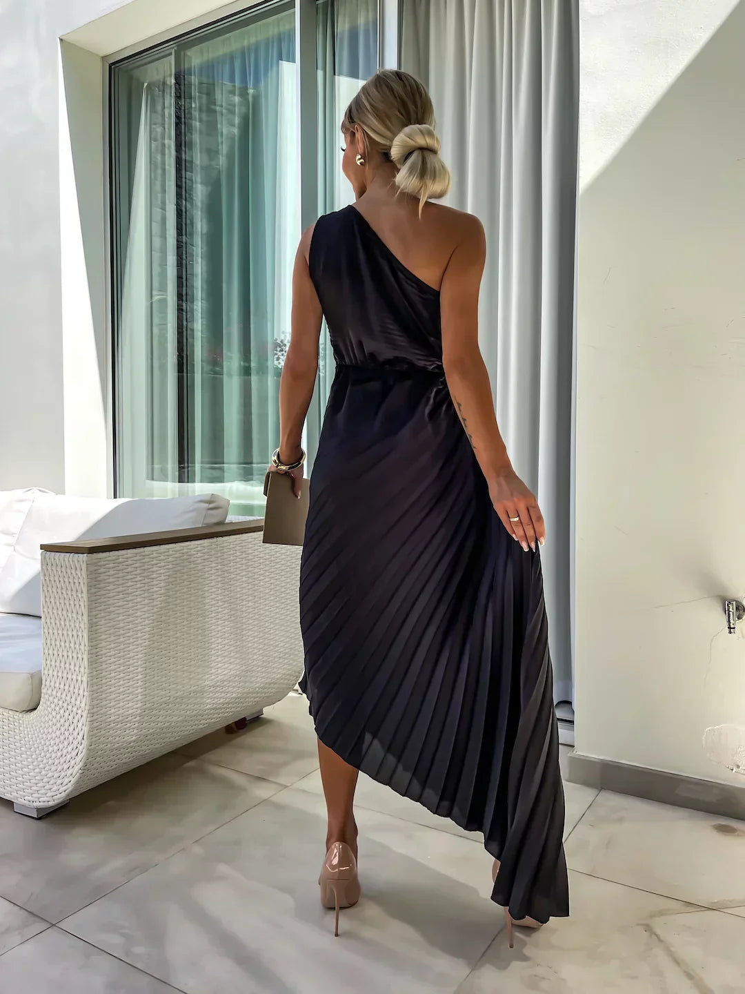 Eya™ | Élégante Robe Maxi Florale à Épaule Unique
