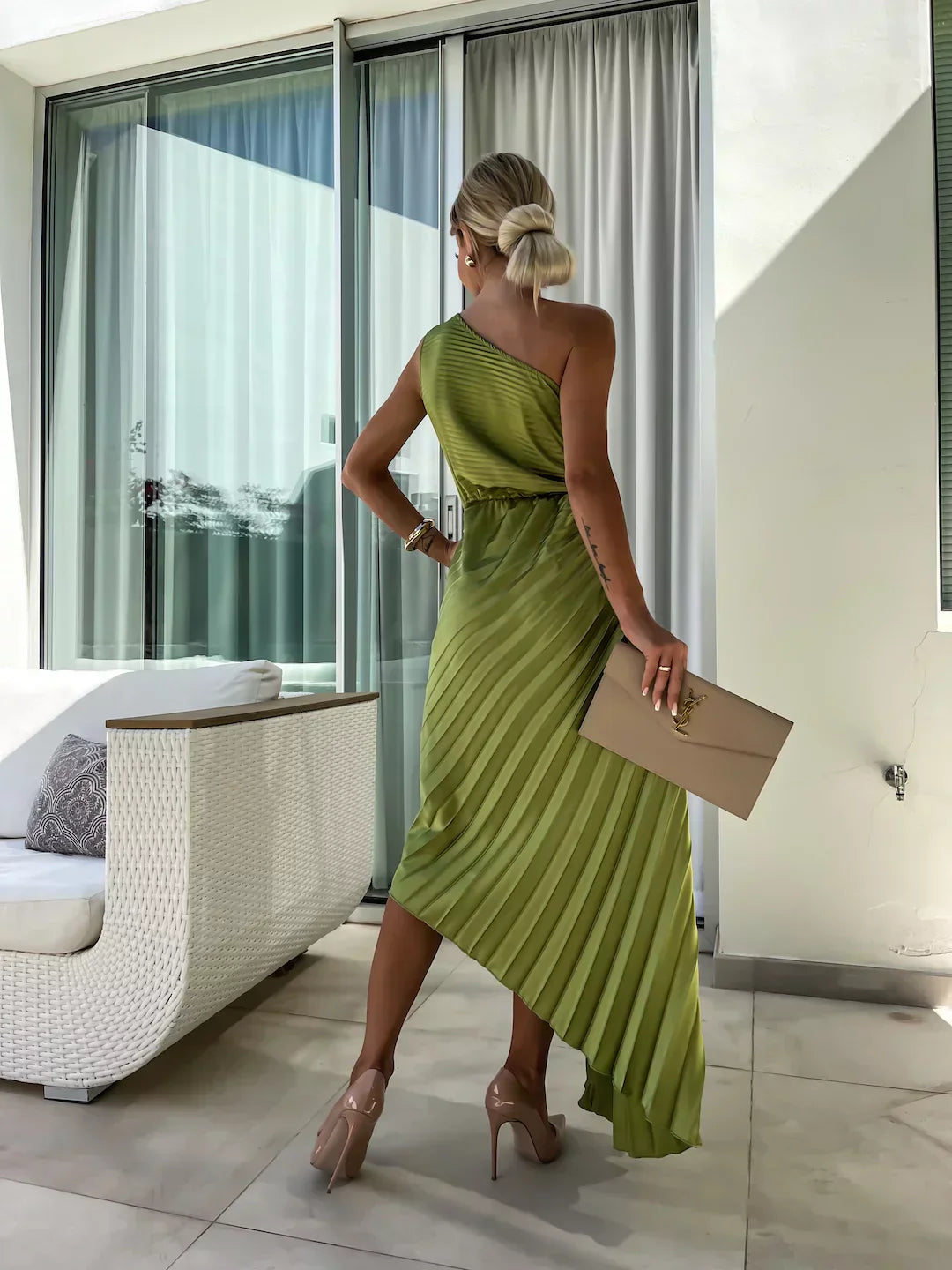 Eya™ | Élégante Robe Maxi Florale à Épaule Unique