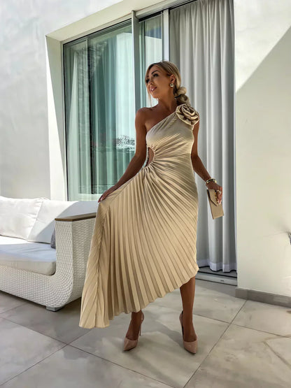 Eya™ | Élégante Robe Maxi Florale à Épaule Unique