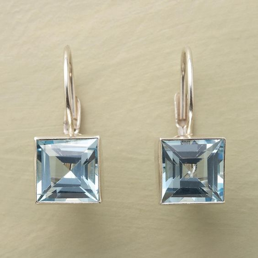 Boucles d'oreilles intemporelles en verre bleu Harvest