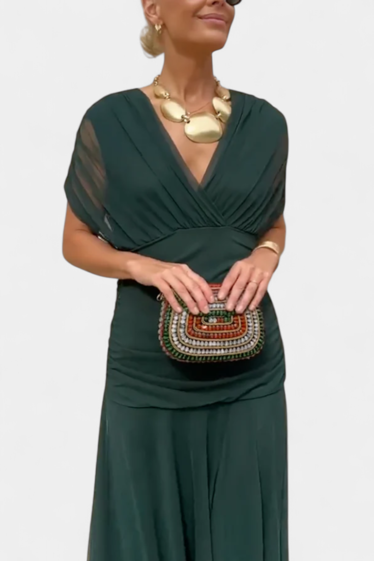Florendra™ | Robe Longue Fleurie Col V