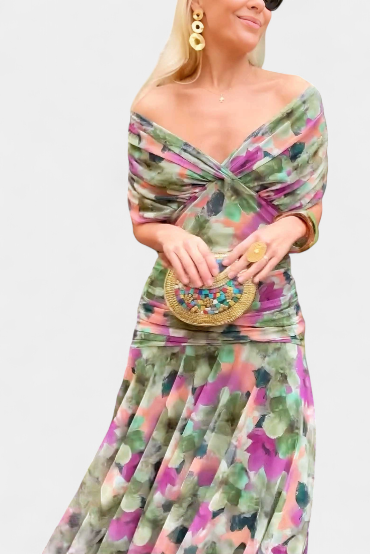 Florendra™ | Robe Longue Fleurie Col V