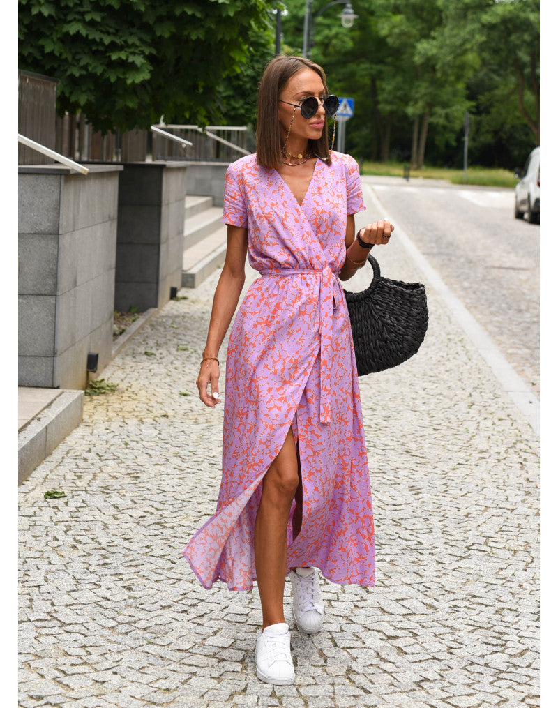 Talia™ | Robe élégante à fleurs avec décolleté en V