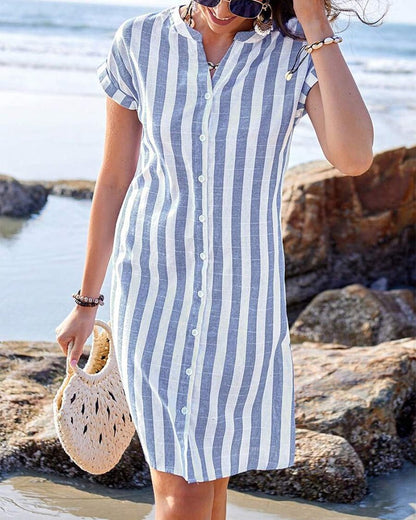 Hagar™ | Robe Chemise Rayée