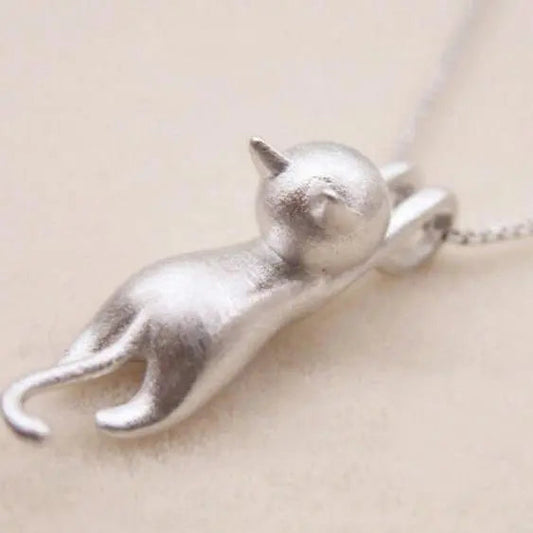 Collier Amusant avec Chaton en Argent 925
