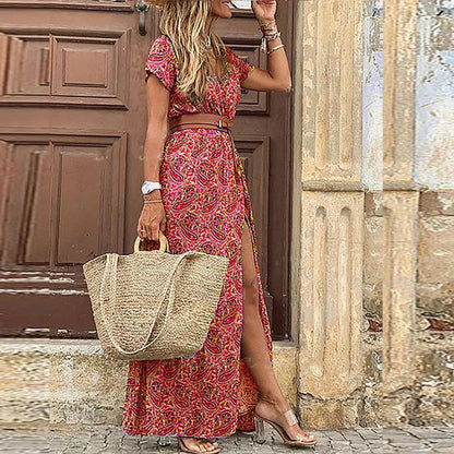 La Scintilla | ROBE LONGUE BOHÈME AVEC TAILLE FRONCÉE
