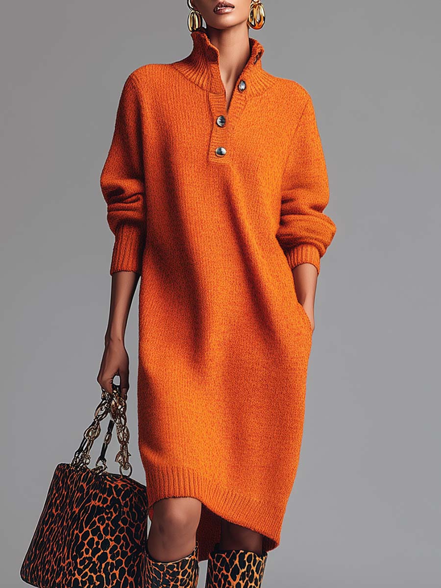 La Scintilla | ROBE PULL AVEC COL BOUTONNÉ
