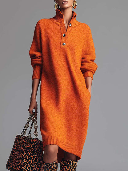 La Scintilla | ROBE PULL AVEC COL BOUTONNÉ