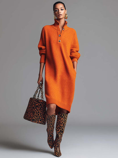 La Scintilla | ROBE PULL AVEC COL BOUTONNÉ