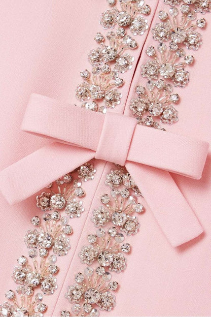 Aria™ | Robe Midi avec Détail de Nœud Décoré de Cristaux